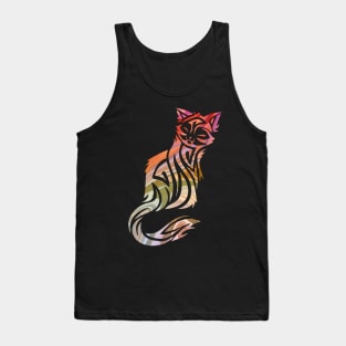 Ornate Abstract Cat Colorful Illustration Tank Top